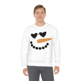 Snowman Heart Eyes Unisex Heavy Blend Crewneck Sweatshirt! Winter Vibes!