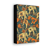 Vintage 70's Inspired Elephant Florals Canvas Gallery Wraps!