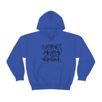 Joyful Merry Blessed Unisex Heavy Blend Hooded Sweatshirt! Winter Vibes!