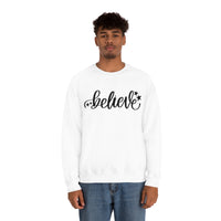 Believe Holiday Unisex Heavy Blend Crewneck Sweatshirt! Winter Vibes!