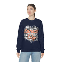 Kansas City Football Grey and Pink Leopard Print Unisex Heavy Blend Crewneck Sweatshirt! Football Season!