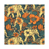 Vintage 70's Inspired Elephant Florals Canvas Gallery Wraps!