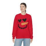 Snowman Heart Eyes Unisex Heavy Blend Crewneck Sweatshirt! Winter Vibes!