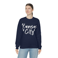 Kansas City Football White Logo Unisex Heavy Blend Crewneck Sweatshirt! Football Season!