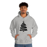 Christmas Tree Wrap Minimalistic Design Unisex Heavy Blend Hooded Sweatshirt! Winter Vibes!