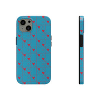 Valentines Day Tic Tac Toe Hearts Blue Tough Phone Cases, Case-Mate! Spring Vibes!