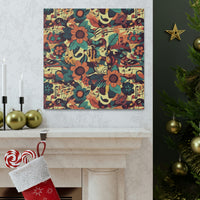 Vintage 70's Inspired Musical Notes Floral Canvas Gallery Wraps!