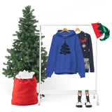 Christmas Tree Wrap Minimalistic Design Unisex Heavy Blend Hooded Sweatshirt! Winter Vibes!