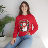 It's The Most Wonderful Time of The Year Snowman Leopard Print Unisex Heavy Blend Crewneck Sweatshirt! Winter Vibes!