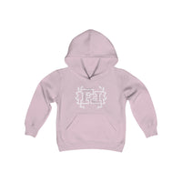 Freckled Fox Company White Logo Branded Youth Heavy Blend Hooded Sweatshirt! Foxy Kids! Merch!