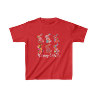 Happy Easter Floral Bunnies Kids Heavy Cotton Tee! Foxy Kids!