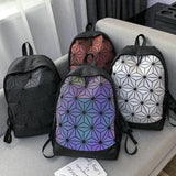 Trendy Geometric Canvas Backpack