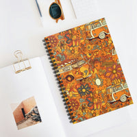 Vintage 70's Inspired Van Life Orange Florals Spiral Journal!