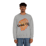 Kansas City Football Chief Outline Unisex Heavy Blend Crewneck Sweatshirt! Football Season!