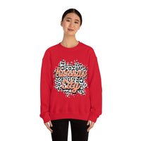 Kansas City Football Grey and Pink Leopard Print Unisex Heavy Blend Crewneck Sweatshirt! Football Season!