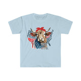 Highlander Cow USA 1776 Independence Day Unisex Graphic Tees!