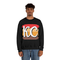 Kansas City Football Paint Stripe Vintage KC Unisex Heavy Blend Crewneck Sweatshirt! Football Season!