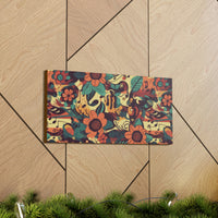 Vintage 70's Inspired Musical Notes Floral Canvas Gallery Wraps!