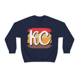 Kansas City Football Paint Stripe Vintage KC Unisex Heavy Blend Crewneck Sweatshirt! Football Season!