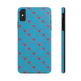 Valentines Day Tic Tac Toe Hearts Blue Tough Phone Cases, Case-Mate! Spring Vibes!