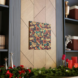 Vintage 70's Inspired Musical Notes Floral Canvas Gallery Wraps!