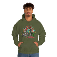 Merry Christmas Sunflower Holiday Unisex Heavy Blend Hooded Sweatshirt! Winter Vibes!