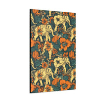 Vintage 70's Inspired Elephant Florals Canvas Gallery Wraps!