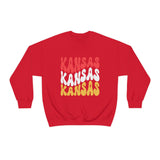 Kansas City Football Red Wave Unisex Heavy Blend Crewneck Sweatshirt! Football Season!