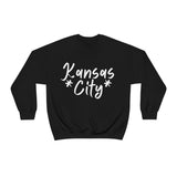 Kansas City Football White Logo Unisex Heavy Blend Crewneck Sweatshirt! Football Season!