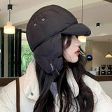 Winter Warm Unisex Retro Bomber Hat with Ear Protection for Outdoor Activities