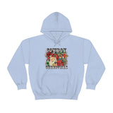 Rustic Cowboy Christmas Holiday Unisex Heavy Blend Hooded Sweatshirt! Winter Vibes!