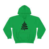 Christmas Tree Wrap Minimalistic Design Unisex Heavy Blend Hooded Sweatshirt! Winter Vibes!