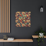 Vintage 70's Inspired Musical Notes Floral Canvas Gallery Wraps!