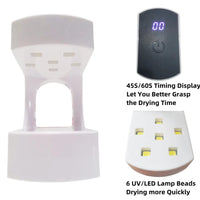 Compact UV LED Nail Dryer - Portable Mini Gel Lamp with USB, Perfect for Home & Travel