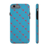 Valentines Day Tic Tac Toe Hearts Blue Tough Phone Cases, Case-Mate! Spring Vibes!