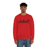 Believe Holiday Unisex Heavy Blend Crewneck Sweatshirt! Winter Vibes!