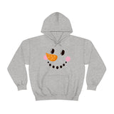Grinning Snowman Side View unisex Heavy Blend Hooded Sweatshirt! Winter Vibes!