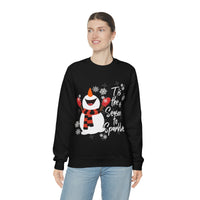 Tis The Season To Sparkle Snowman Unisex Heavy Blend Crewneck Sweatshirt! Winter Vibes!