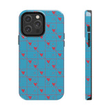 Valentines Day Tic Tac Toe Hearts Blue Tough Phone Cases, Case-Mate! Spring Vibes!