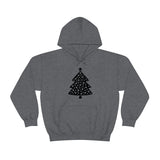 Christmas Tree Polka Dot Minimalistic Unisex Heavy Blend Hooded Sweatshirt! Winter Vibes!