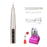 Wireless 35000RPM USB Nail Drill Pen: Portable Rechargeable Manicure & Pedicure Tool