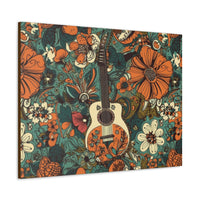 Floral Vintage 70's Inspired Guitar Canvas Gallery Wraps!