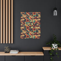 Vintage 70's Inspired Musical Notes Floral Canvas Gallery Wraps!