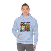 Rustic Cowboy Christmas Holiday Unisex Heavy Blend Hooded Sweatshirt! Winter Vibes!