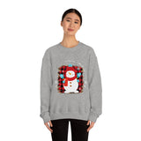 It's The Most Wonderful Time of The Year Snowman Leopard Print Unisex Heavy Blend Crewneck Sweatshirt! Winter Vibes!