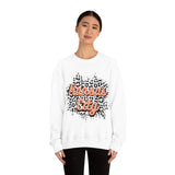 Kansas City Football Grey and Pink Leopard Print Unisex Heavy Blend Crewneck Sweatshirt! Football Season!