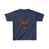 Reindeer Bow Red Nose Unisex Kids Heavy Cotton Graphic Tees! Foxy kids! Winter Vibes!