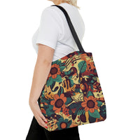 Vintage 70's Musical Notes Floral Tote Bag!