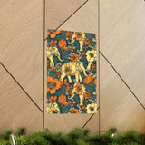 Vintage 70's Floral Elephant Print Premium Matte Vertical Posters!