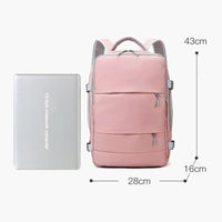 Waterproof Women's Travel & Fitness Backpack with USB Charging and Anti-Theft Features